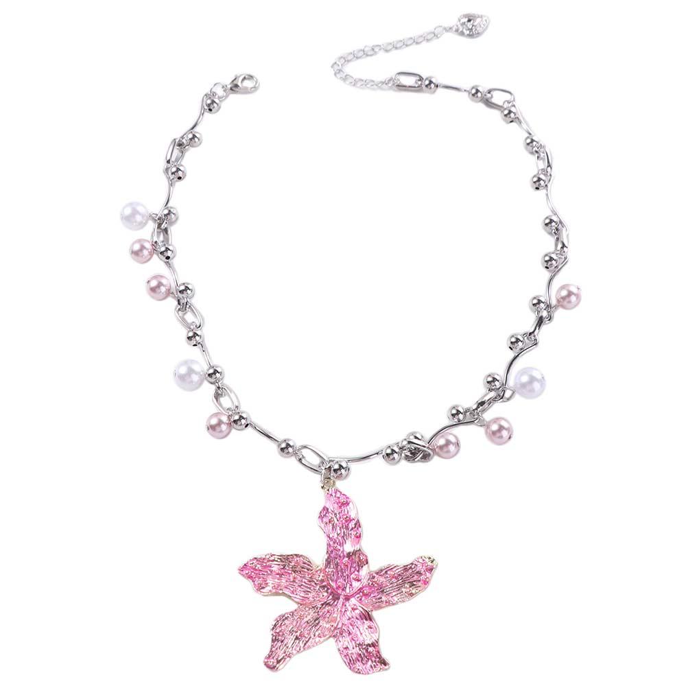 Imitation Pearl Pearls Necklace Bohemia Clavicle Chain Starfish Pendant Necklace  Jewelry Gifts