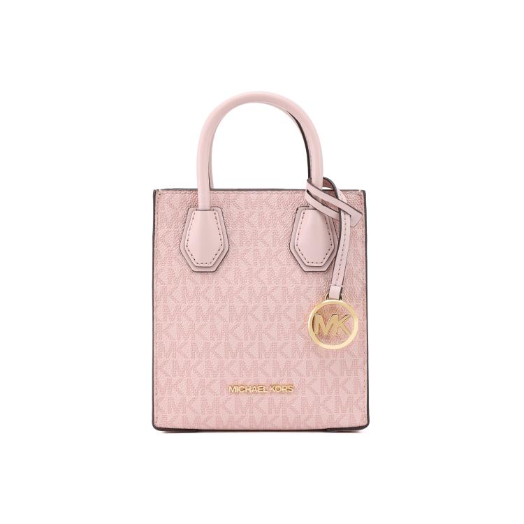 Michael Kors MK Mercer Монограмма Логотип Подвеска Для Поездок Винтажная Холщовая И Полиэстеровая Сумка-Тоут Музыкальная Партитура Женские Сумки-Тоут 35T1GM9C0I-POWDER-BLUSH