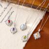 Niche S925 Sterling Silver Necklace Natural Crystal Shell Pendant Topaz Peridot Garnet Clavicle Chain