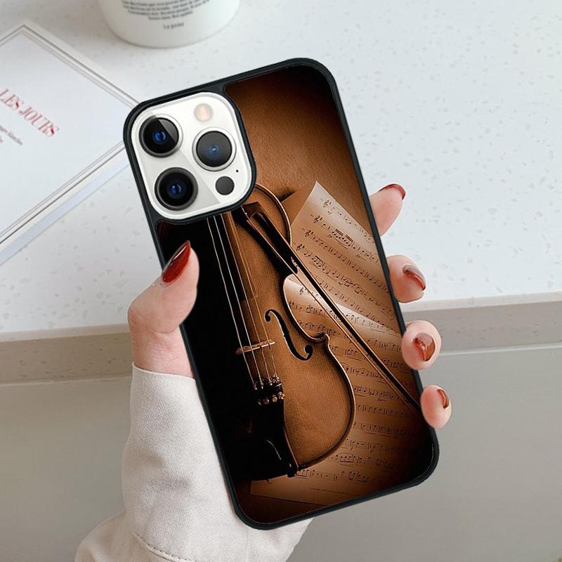 Чехол для телефона 'Скрипка и Музыкальная нота' Для iPhone 17 Air 11 12 13 14 15 16 Pro Max Чехол-бампер Для iPhone 17 Air Max Plus Чехол-оболочка