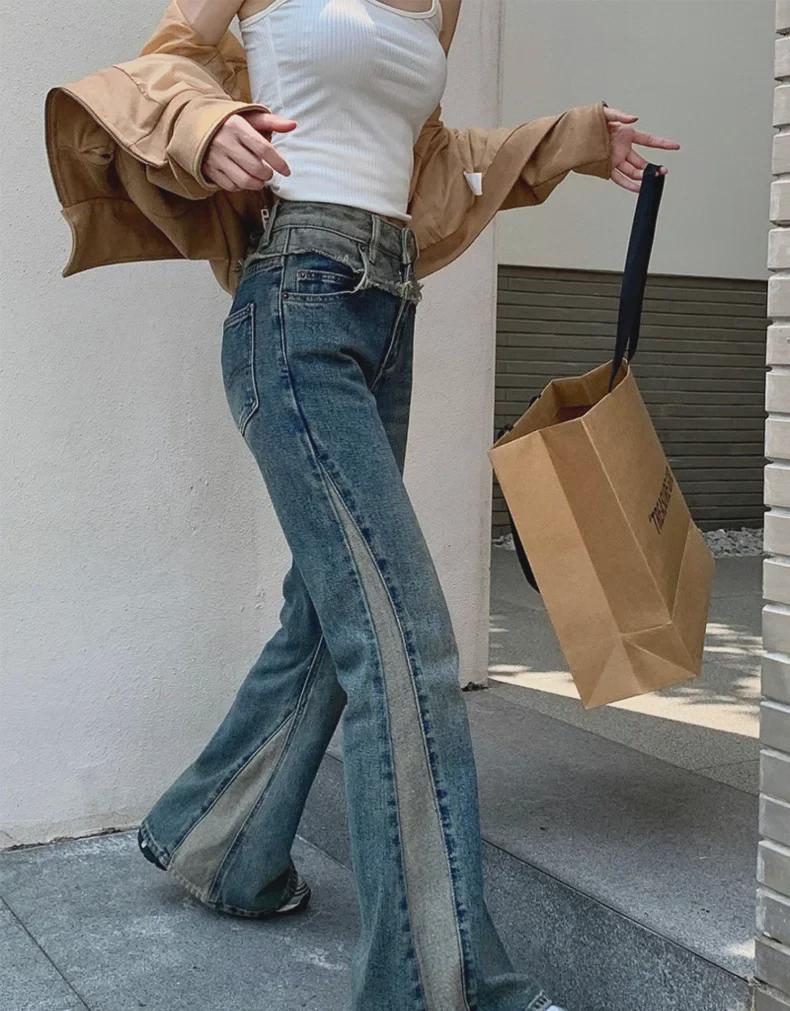 Джинсы с высокой талией, утягивающие, свободные, расклешенные — больших размеров, широкие, длиной до пола, для женщин на весну и осень