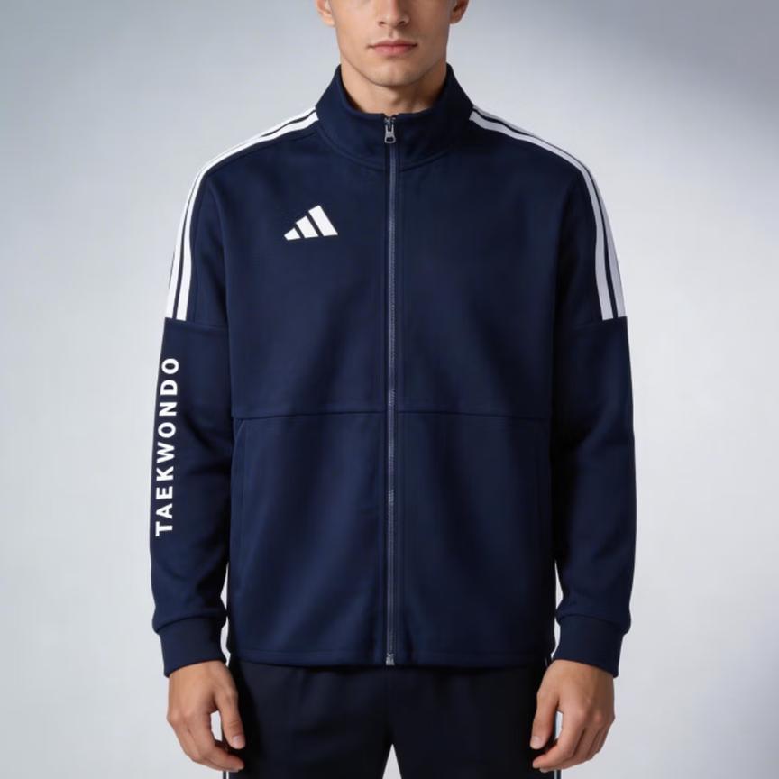 adidas Серия Тхэквондо Куртка Повседневная Универсальная Ретро Классическая Полосатая Куртка Унисекс Темно-синяя CLTR02NHJT-DBW