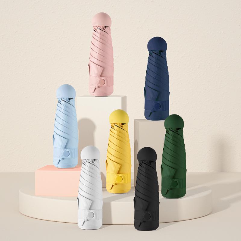 «Компактный сверхлегкий 5-створчатый мини-капсульный зонт с защитой от УФ-излучения»