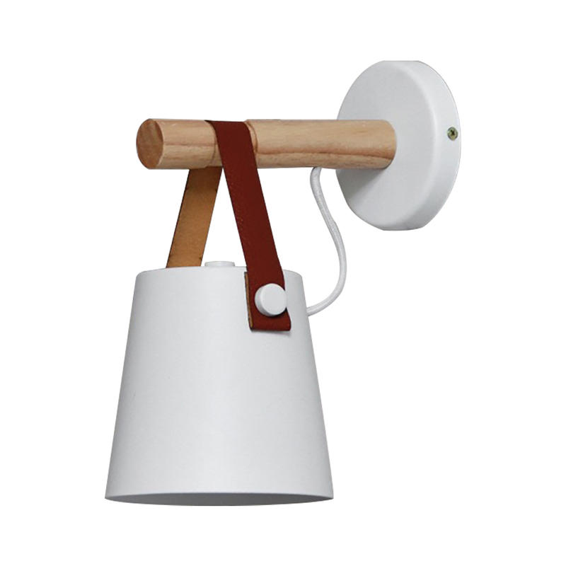Belt Kinkiet 13cm, Modern Solid Wood Kinkiet 220 Powder, Creative Bedroom Night Light, White