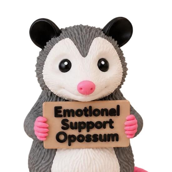 Opossum Shape Figurine Emotional Support Figurine, 3D Printed Statue, Collectible Shaped Sculpture Animal for Home Office Desktop Decoration