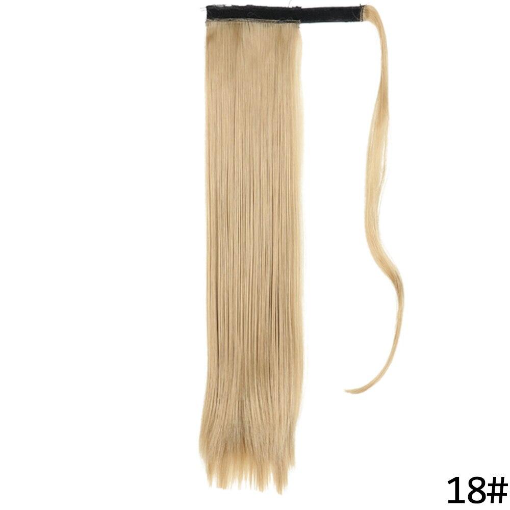 MERISIHAIR Women Long Straight Wrap Around Ponytail Synthetic Fiber Long Straight Wavy Hair Extensions Daily Wear