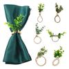 6 Pcs Napkin Buckles Fake Leaf Rope Decor Wooden Bead Bohemian Table Decoration