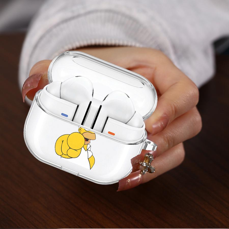 Case For Samsung Galaxy Buds 3 FE 3Pro Live 2 4 Pro 2Pro 4Pro Clear Earphone Cases Cover With Hook The Simpsons Funny