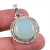 Natural Aqua Chalcedony Gemstone Handmade 925 Solid Silver Pendant 1.50" y5K20