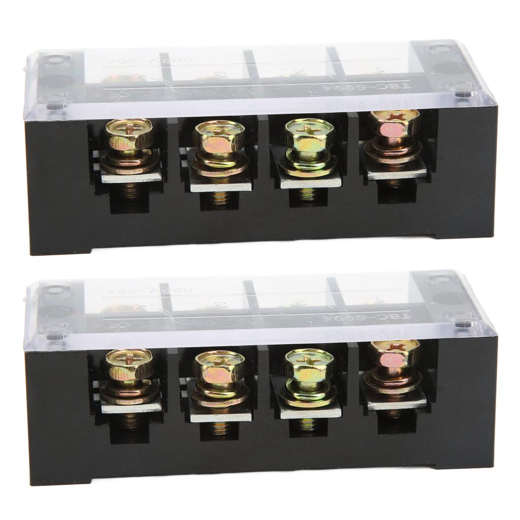Terminal Strip Block Large Current Easy Wiring Ground Circuit Terminal Block 600V 60A 4 Positions