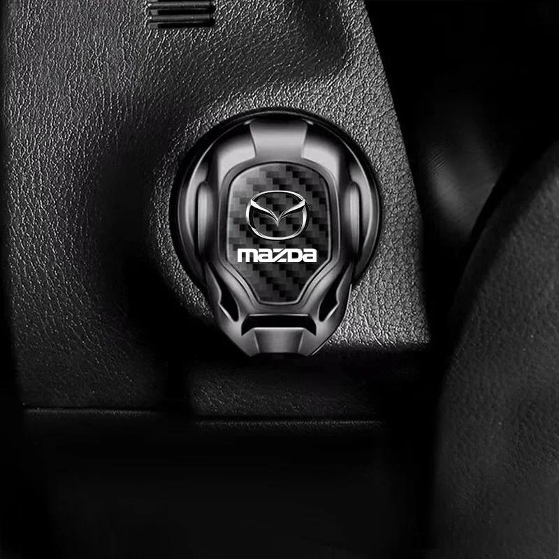 1Pcs Car One-Click Start Buttons Protective Cover Decoration For Mazda 2 3 6 CX-3 CX-5 CX-8 MX-30 MX-5 BT-50 ATENZA ATENZA R360 FF20