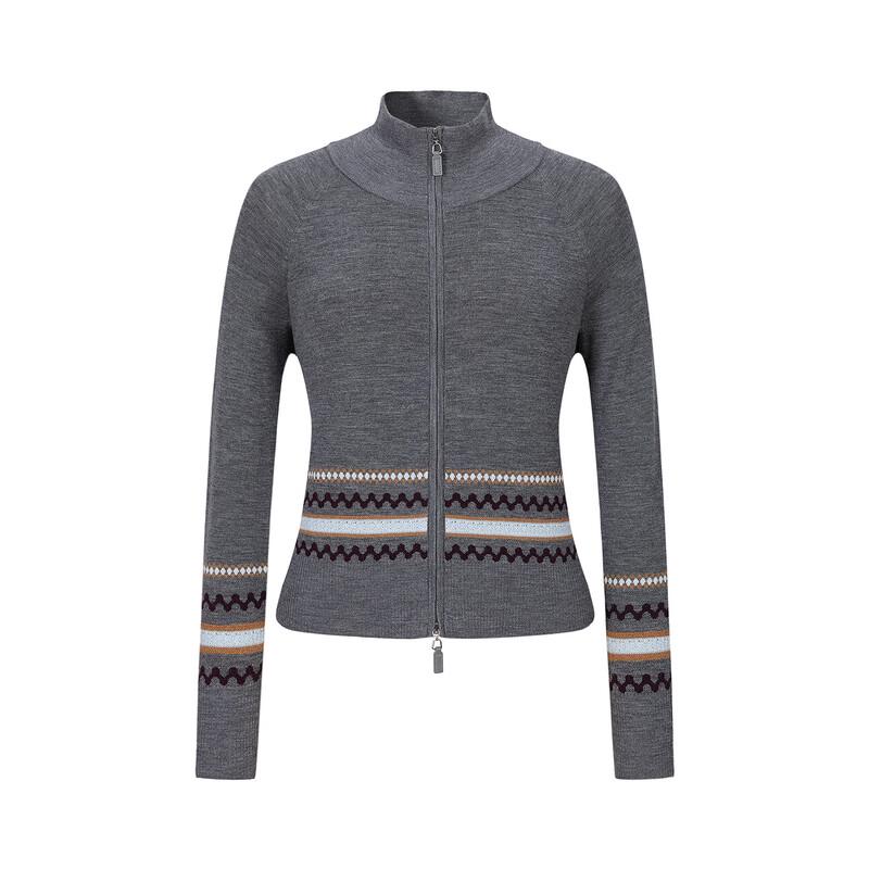 Женский ретро кардиган JUZUI с узором Fair Isle из шерсти ягненка на молнии