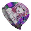 Kawaii Zero Two шляпы с капюшоном, модная вязаная шапка для женщин унисекс, зимние теплые шапки Darling In The Franxx Skullies, шапки