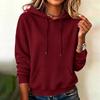 Women's Knit Hoodie Loose Fit Color Casual Pullover Sweatshirt for Everyday Wear