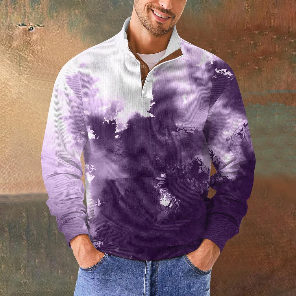 Мужская повседневная толстовка в стиле ретро с градиентным принтом