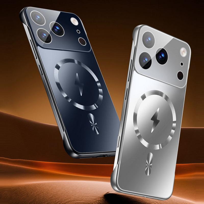 Ультратонкий магнитный безрамочный чехол для iPhone 17 Pro Max 16 15 14 13 Pro Max 12 11 Роскошная защита объектива Покрытие Твердый ПК чехол для телефона