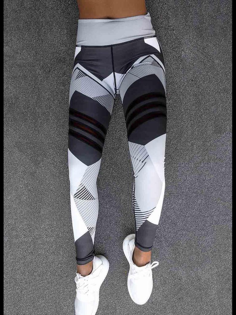 Леггинсы для йоги с высокой талией и цветочным цифровым принтом