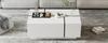 Modern White Square Coffee Table, Patchwork Colors with High-Gloss Look, 100 x 60 x 40 cm – Four Drawers, Sliding Tabletop, Load Capacity up to 30 kg
