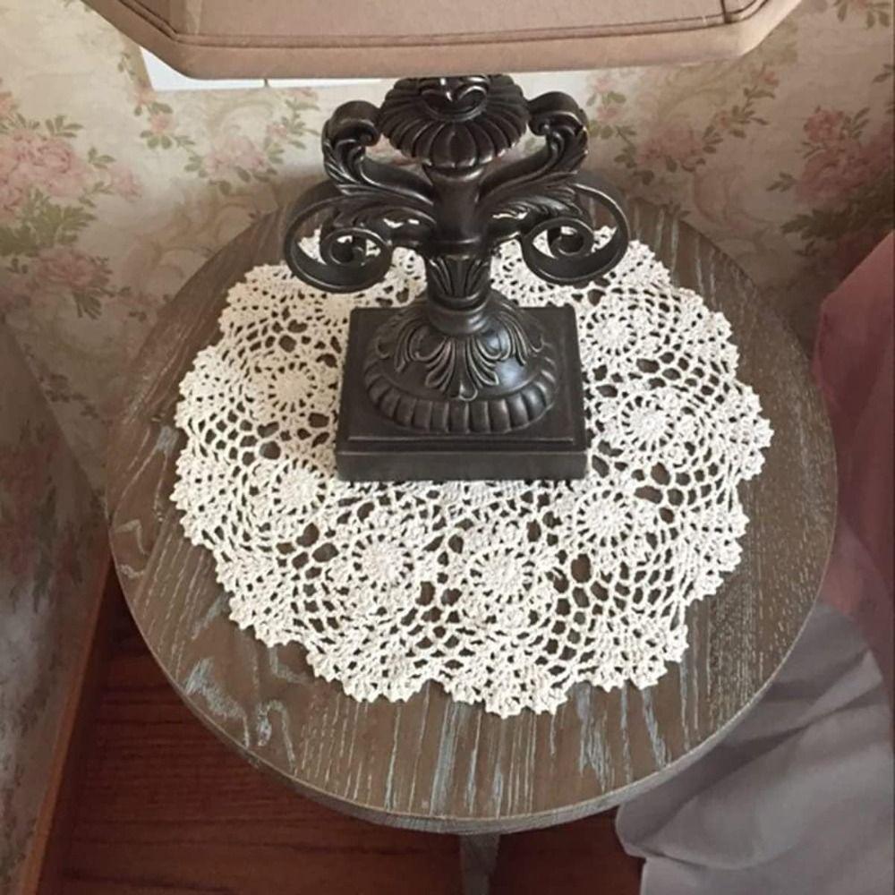Round Crochet Doilies 40CM Cotton Doilies New Table Mats