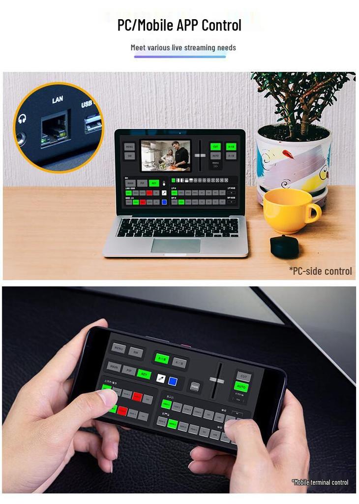 Feelworld Fuwede L4 10,1" Сенсорный HDMI/SDI Мультикамерный микшер для прямых трансляций