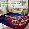 Crystal Velvet Square Rug Custom NameLamine Yamal Pattern Non Slip Home Floor Decor Rug