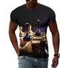 Футболки с 3D интересным шахматным рисунком, летние модные мужские повседневные футболки с короткими рукавами и круглым вырезом с индивидуальным принтом, топы