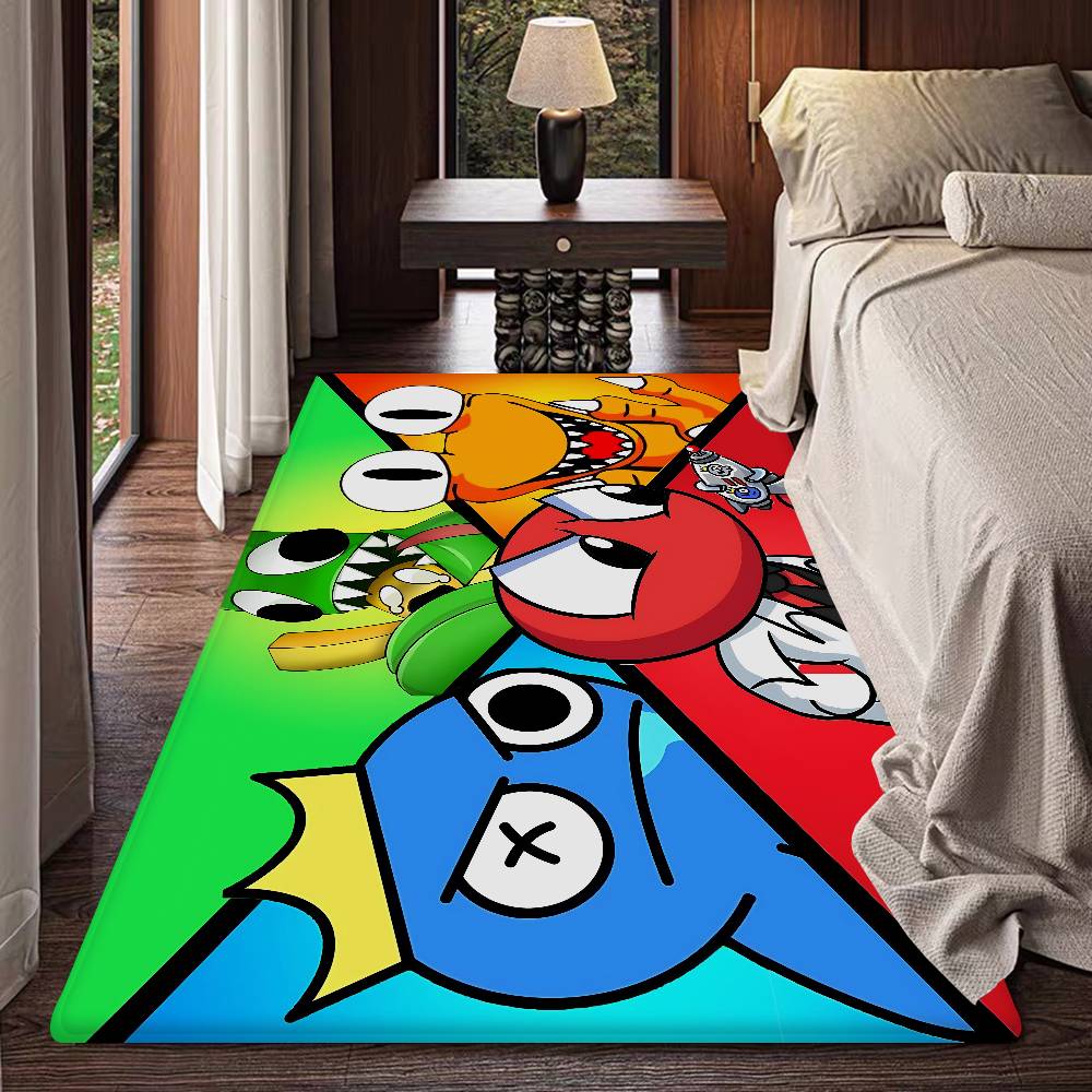 Game R-Rainbow Friends Cartoon Floor Mat INS Style Soft Bedroom Floor House Laundry Room Mat Anti-skid Household Carpets
