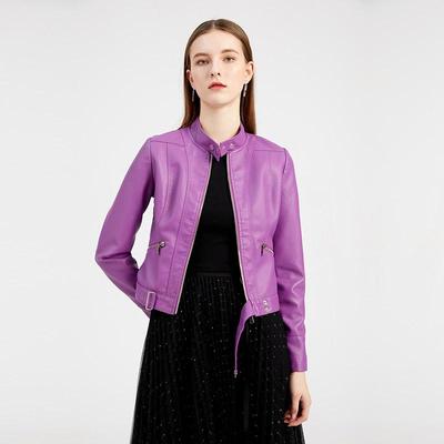 Женское короткое маленькое пальто, весенне-осенняя тонкая кожаная куртка с воротником-стойкой и длинными рукавами, S-3XL