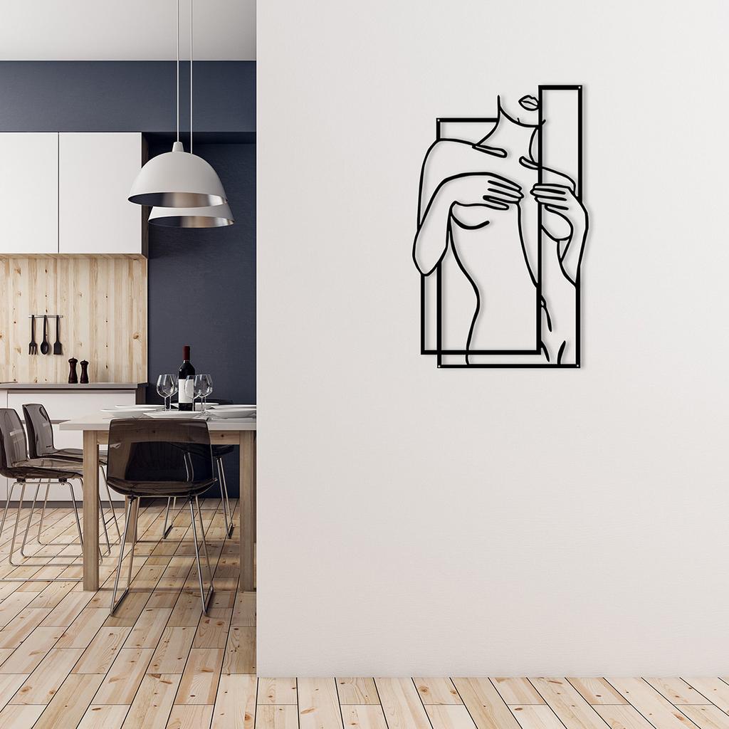 Female Human Body Metal Mural Bathroom Wall Decoration Metal Line Art Bedroom Wall Decoration Wall Sculpture