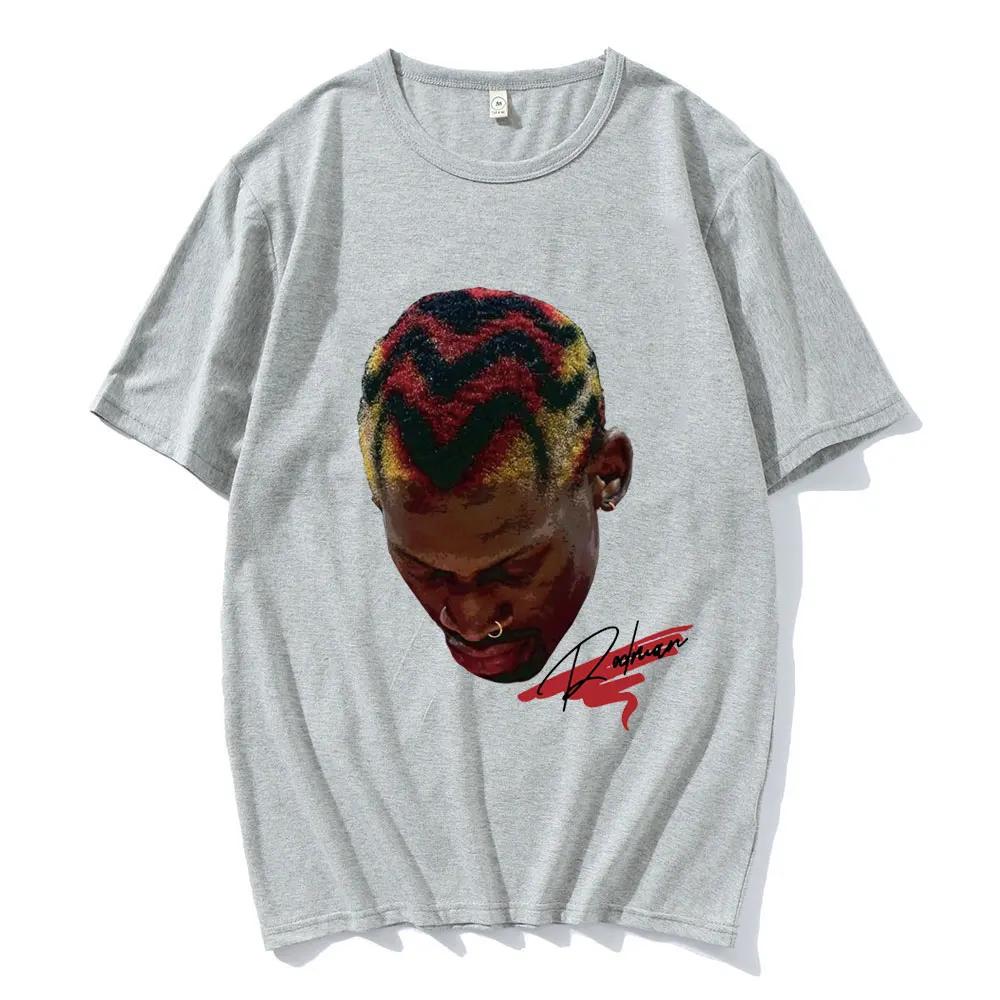 Футболка Hot Basketball Boys The Worm Dennis Rodman Graphic Tee Shirt Men's Hip Hop Fashion Punk Streetwear Male Summer Oversized T Shirt