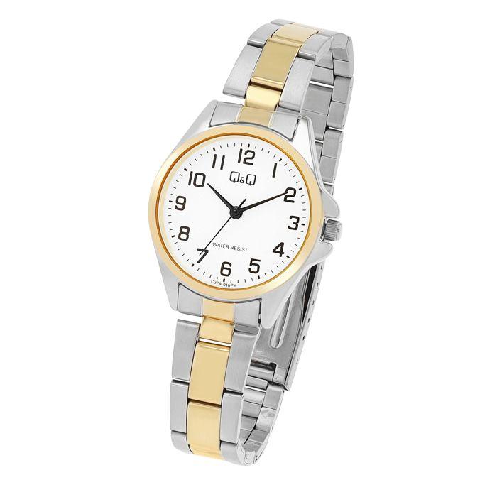 Montre - Q&Q - C37A-017PY - Bicolore acier inoxydable - Boîtier 30 mm - Quartz 3 ATM