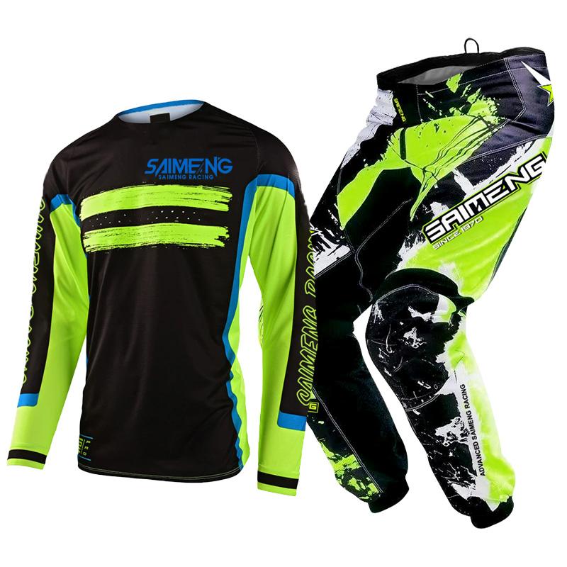 Комплект экипировки для мотокросса для детей 4 5 6 7 8 9 10 11 12 13 лет Молодежный детский мотоциклетный костюм для мальчиков и девочек, майка, штаны, гоночный костюм для бездорожья, эндуро, мотокросса, горного велосипеда