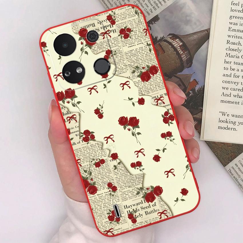 For Itel A04 A05s A16 A18 A23 A25 A26 A17 A33 A56 Phone Case Pretty Bow Pattern Fashion Shell Matte Silicone Anti Drop Protective Covers For Itel Capa