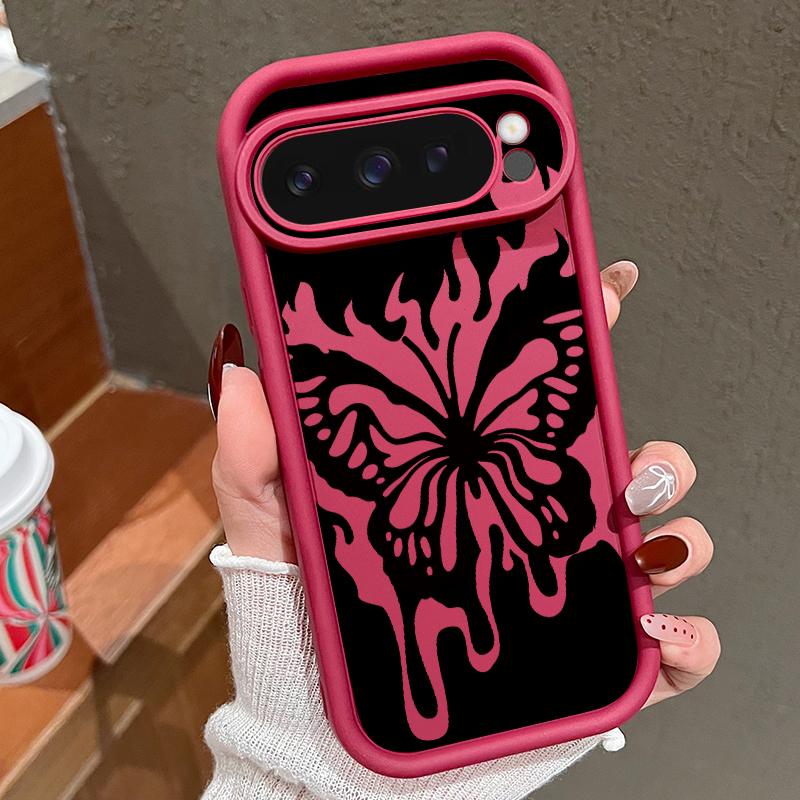 Чехол TPU с принтом бабочки пламени и ударопрочный для Google Pixel 9 Pro XL 8 Pro 8A, мягкий матовый чехол для телефона с защитой линз