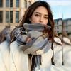 New Style Melard Scarf for Women, Suitable for Autumn And Winter, Korean Version, Versatile High-End Checkered Shawl, Couple'S Neck Warmer for Men
