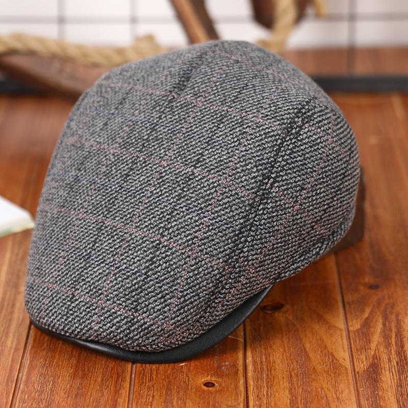 Forward hat, autumn and winter models, men's middle-aged and elderly, fleece and thickened elderly hat, ear protection, peaked cap, cold protection an