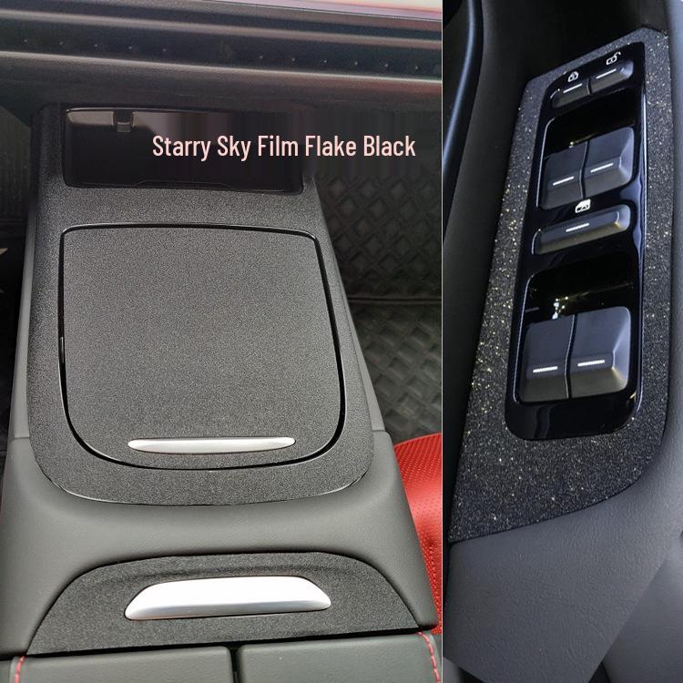 Xpeng P7 Carbon Fiber Interior Stickers: Anti-Kick Pad, Gear Console Decoration, Anti-Scratch Film.