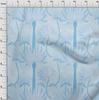 oneOone Ткань Cotton Flex Light Blue с тропическими растениями, ткань для шитья, напечатанная ткань для рукоделия, ярд, 40 дюймов