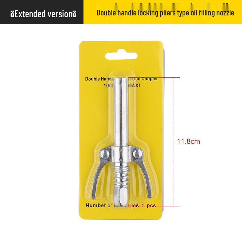 Насадка для шприца для смазки высокого давления с фиксирующими плоскогубцами и самоблокирующейся плоской головкой
