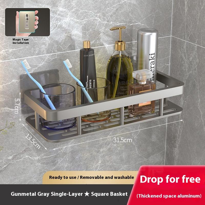 Bathroom Organizer Rack Punch-free Wall Mounted Triangle Storage Rack Corner Shelf Wall Soap Holder