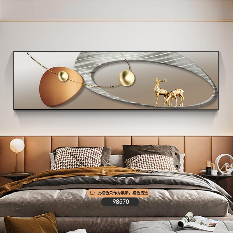Nordic Light Luxury Geometry Canvas Painting New Chinese Style Golden Deer Posters And Prints Wall Art for Living Room Decor