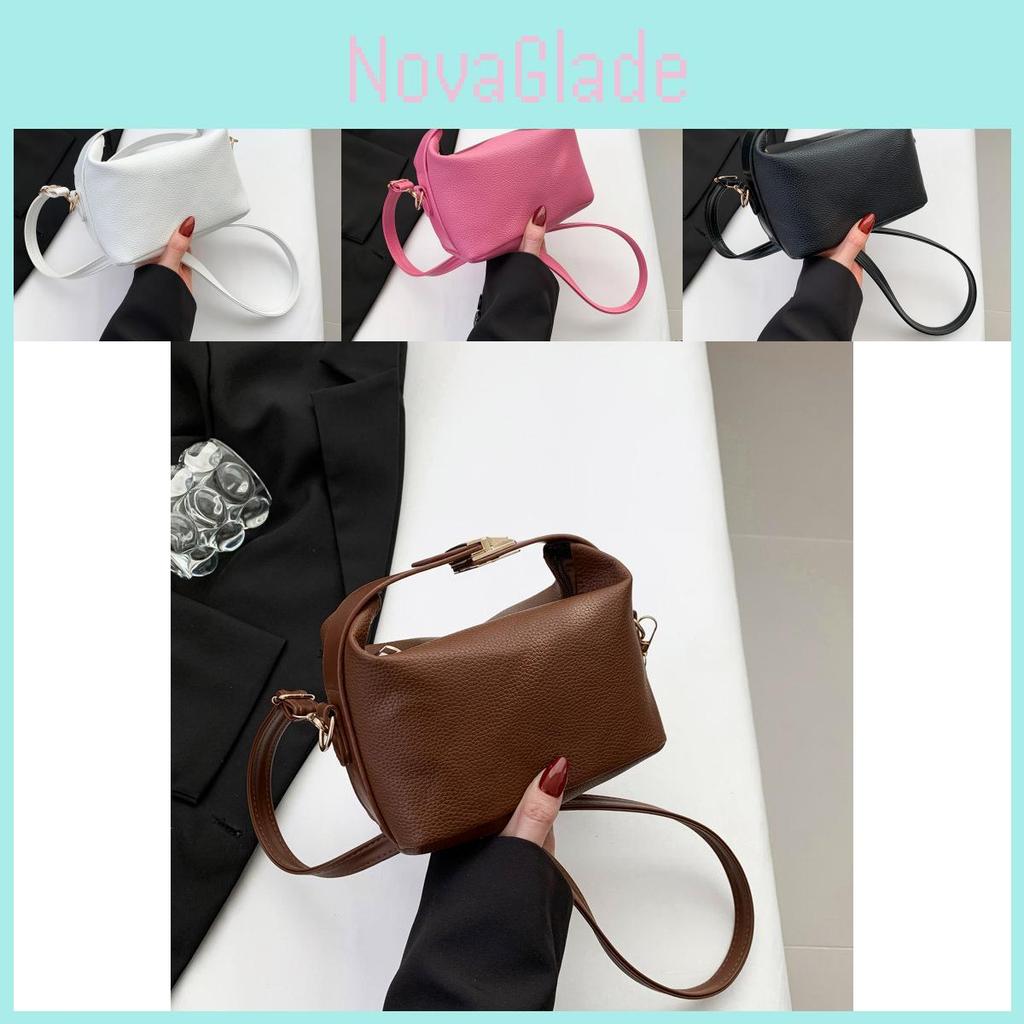 Trendy Street Style Small Square Handbag Soft Medium Pu Leather Crossbody Bag