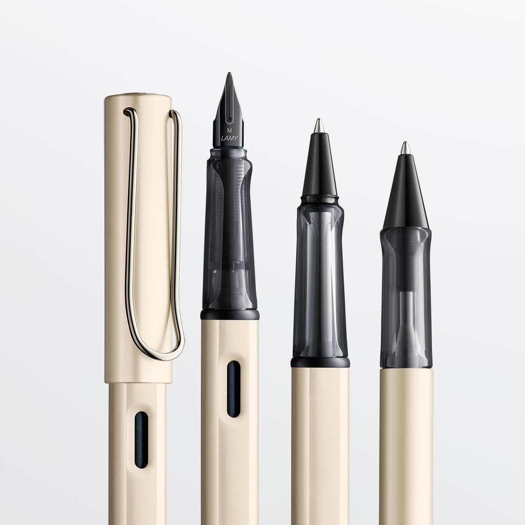 LAMY Lx Palladium Rollerball Pen Elegant Aluminum Body with Bronze Stainless Steel Medium Nib Includes Black Ink Refill M and Case - Finish, Clip, (M)