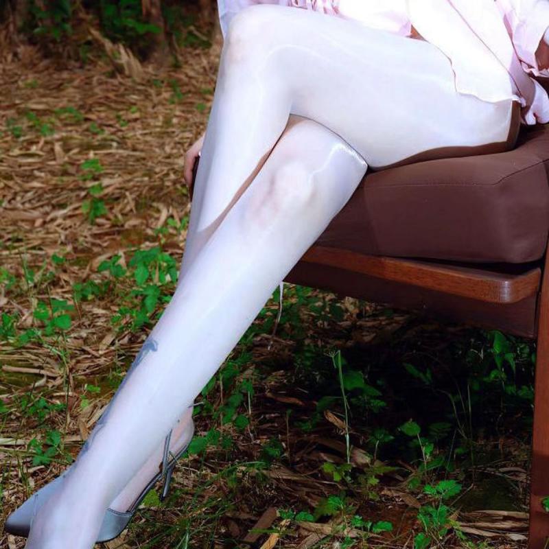 Women's High Waist Glossy Reflective Silk Pantyhose - Ultra-Thin 8D with Horse Oil Infusion