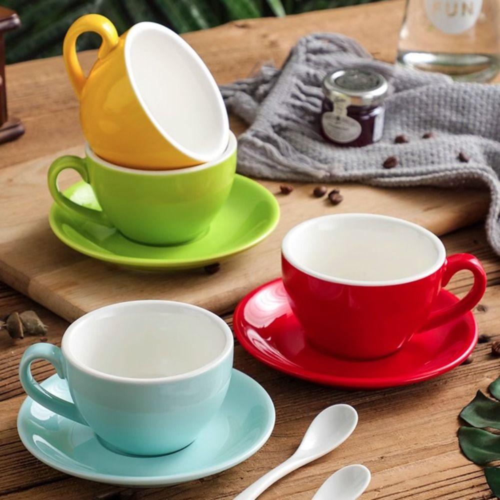 Чашка для капучино 220 мл однотонная парная кружка минималистичная керамическая кофейная чашка подарок