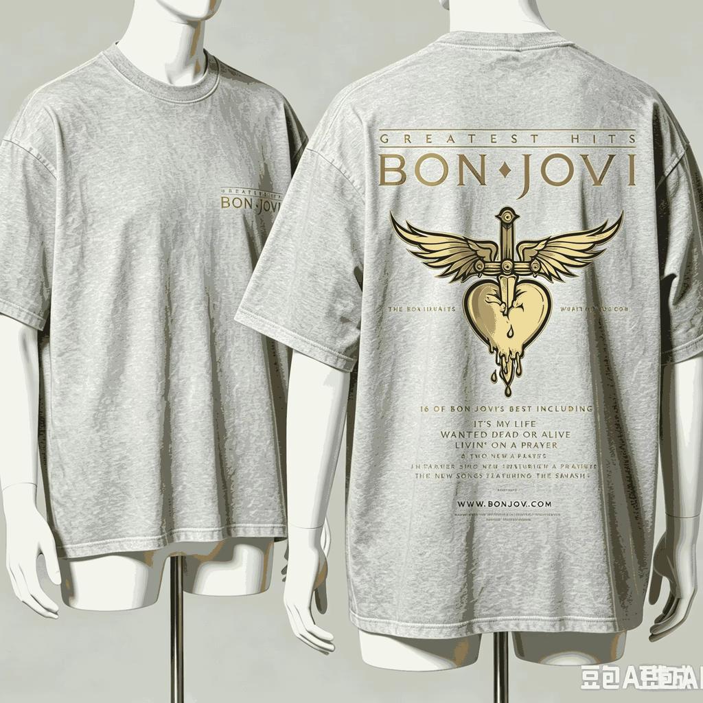 2026 New Bon Jovi Fan Gift Tshirt Suitable For Both Men Women Featuring A Beachstyle Loose Shortsleeved Streetwear Design