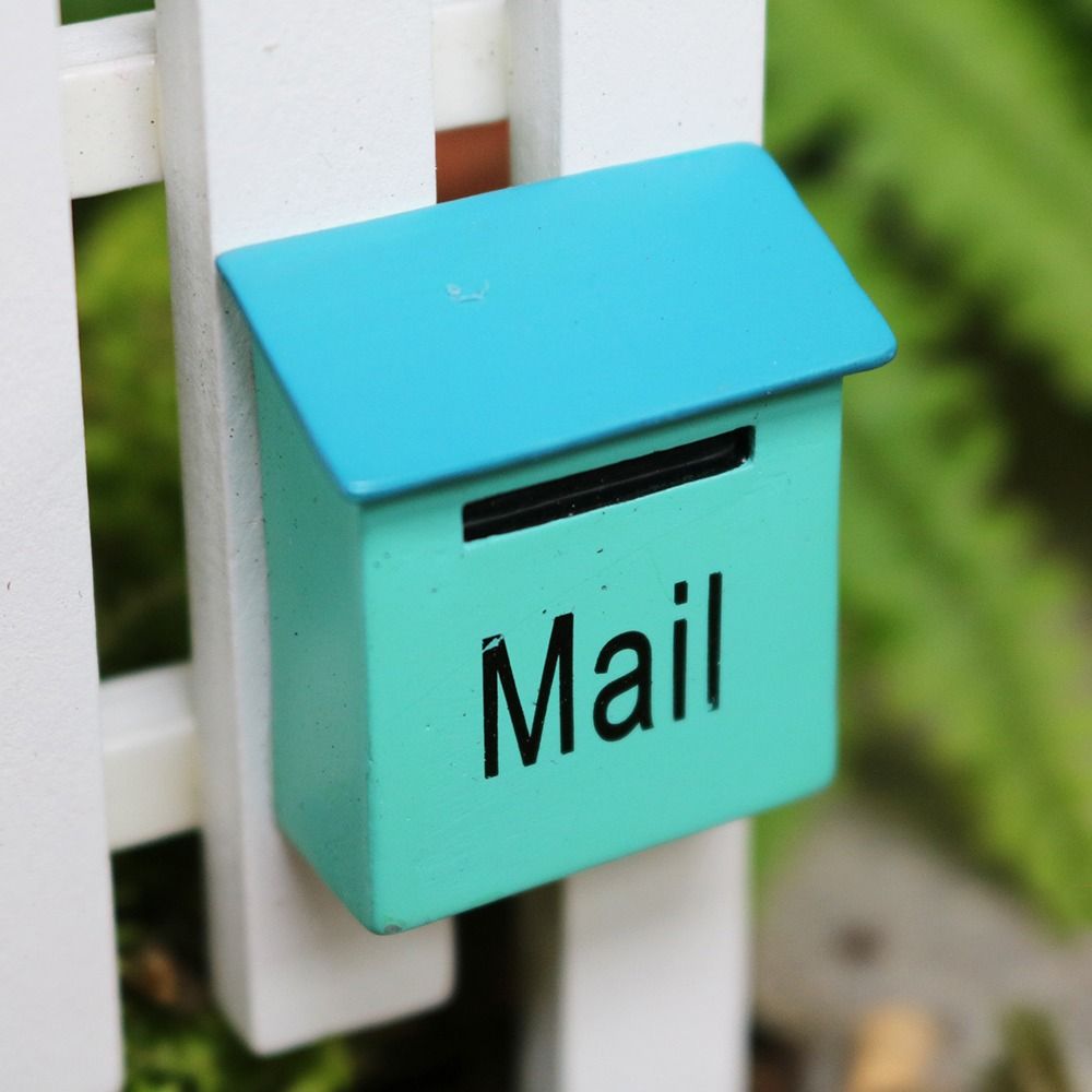 С синим почтовым ящиком забор миниатюрный маленький мини забор кукольный домик забор фигурки садовый дизайн