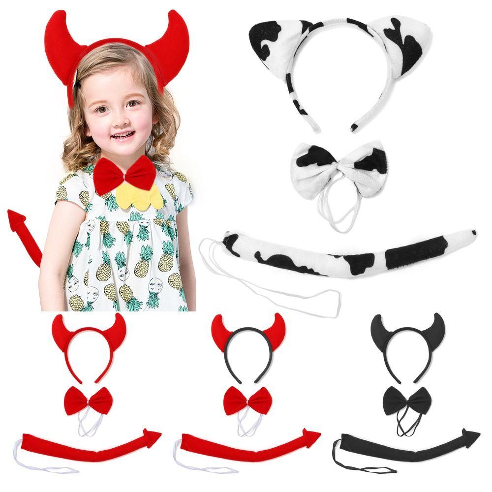 Costume Cosplay Fancy Dress Costume Kit Red Devil Horn Headband for Halloween Decorations