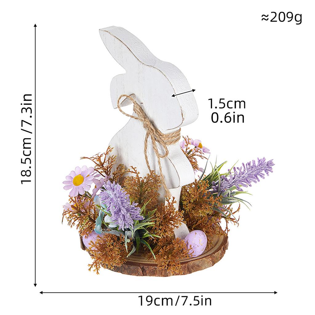 Eco Friendly Easter Rabbit Wood Ornament for Holiday Decoration and Indoor Display