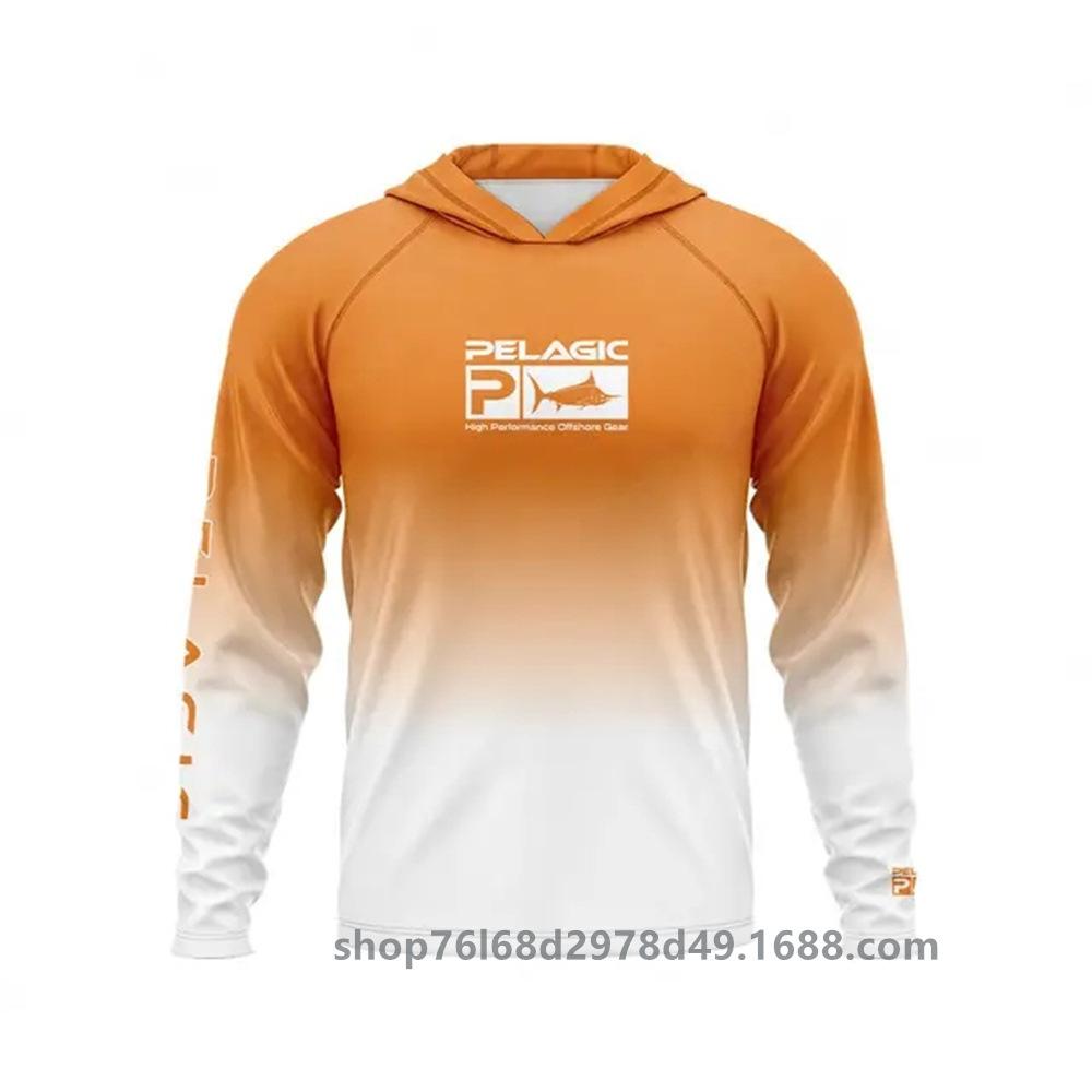 Pelagic fishing suit UPF50 long-sleeved T-shirt hoodie quick-drying breathable sunscreen supports customization
